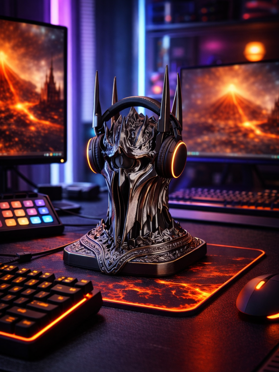 1000150307 Support de Casque Gaming "Sauron" – L'Œil du Mordor Édition Commémorative – Image 1