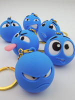 Porte-clés emoji visage bleu, emoji visage bleu