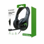 Nacon Casque stéréo Gaming pour Xbox Series, Compatible Xbox One,ps4,ps5,switch,pc,portable avec Microphone orientable et détachable. Couleur: Noir + Vert