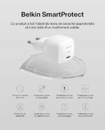 Belkin BoostCharge Chargeur Secteur 30W, Compact et Portable, USB-C Power Delivery, pour Tous modèles de l' Apple iPhone 17, Air, 16, 15, Samsung Galaxy, iPad, AirPods, Pixel, tablettes, etc. - Blanc – Image 3