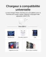 Belkin BoostCharge Chargeur Secteur 30W, Compact et Portable, USB-C Power Delivery, pour Tous modèles de l' Apple iPhone 17, Air, 16, 15, Samsung Galaxy, iPad, AirPods, Pixel, tablettes, etc. - Blanc – Image 5