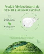 Belkin BoostCharge Chargeur Secteur 30W, Compact et Portable, USB-C Power Delivery, pour Tous modèles de l' Apple iPhone 17, Air, 16, 15, Samsung Galaxy, iPad, AirPods, Pixel, tablettes, etc. - Blanc – Image 2