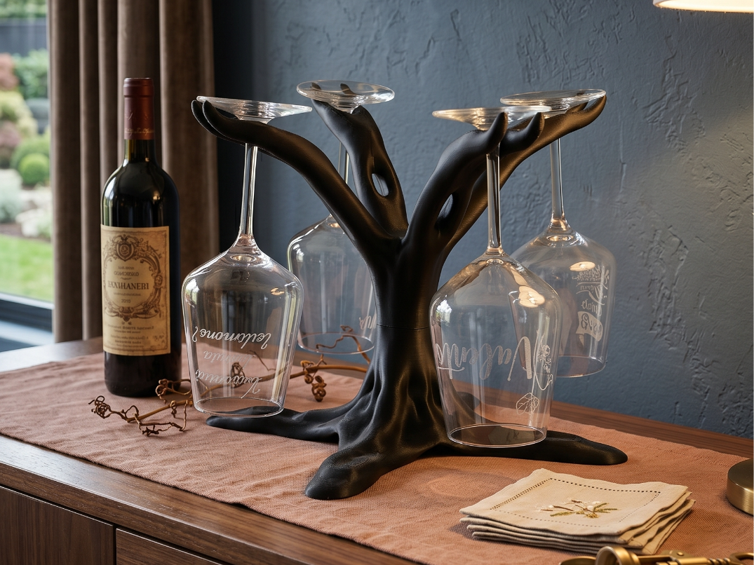 Ambienta_questo_porta_calici_organico_202605242122 Support à Verres à Vin Arbre Organique – Image 1