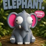 Série Goofy – Figurine ÉLÉPHANT Yeux Mobiles