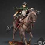 Levi Figurine Banpresto Survey Corps Levi Équitation Figurines Anime Collection Modèle Statue Bureau Fans Cadeaux Taille 19 cm