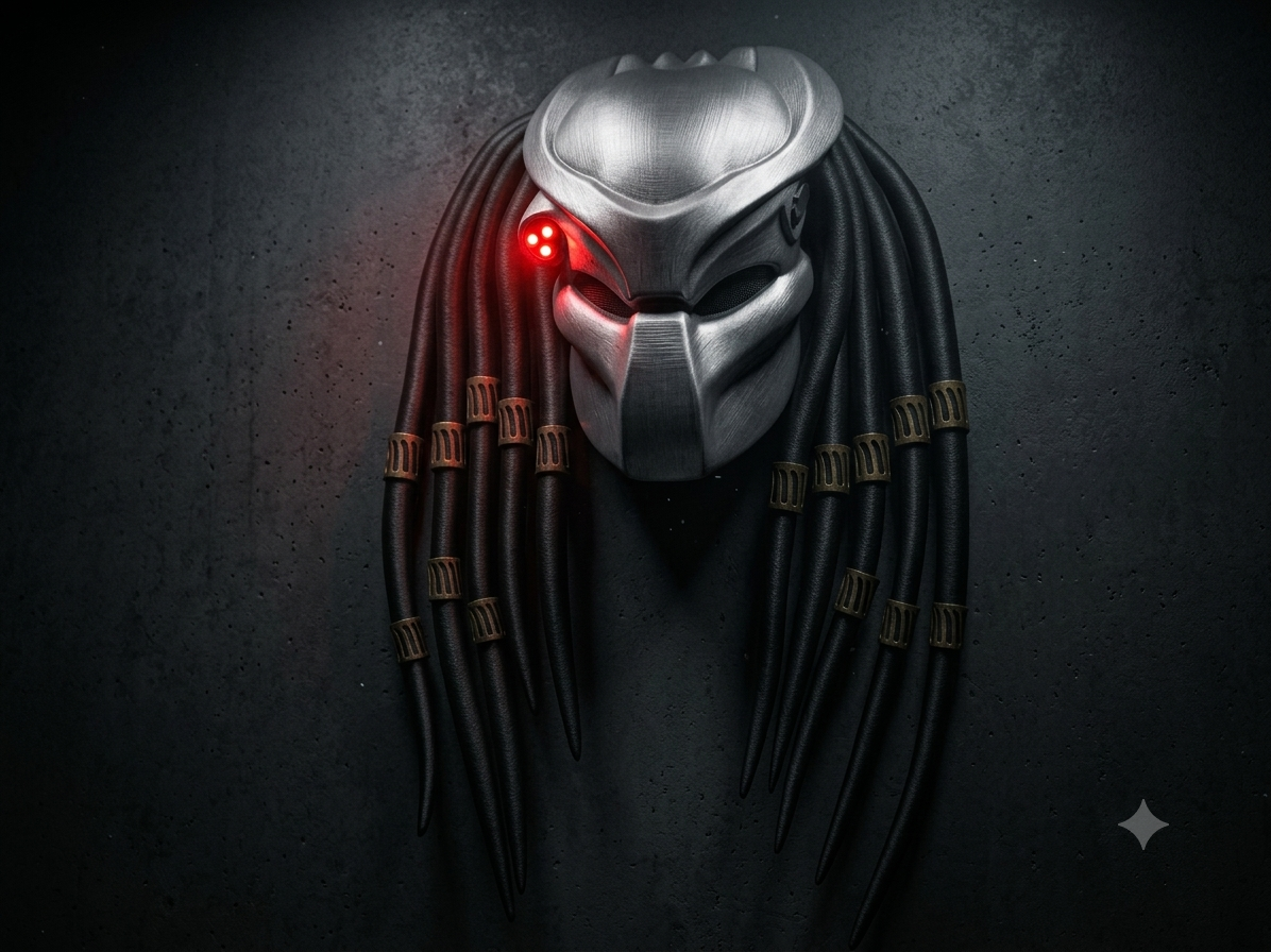 Gemini_Generated_Image_a1ph4ma1ph4ma1ph Casque de Predator avec tresses film original de 1987 – Image 1