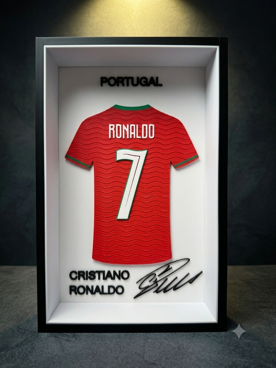 Gemini_Generated_Image_ehf7r2ehf7r2ehf7 Cristiano Ronaldo - Portugal - Cadre de maillot – Image 1