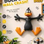 daffy duck figurine avec aimant pour decoration s'est écrasé contre le mur
