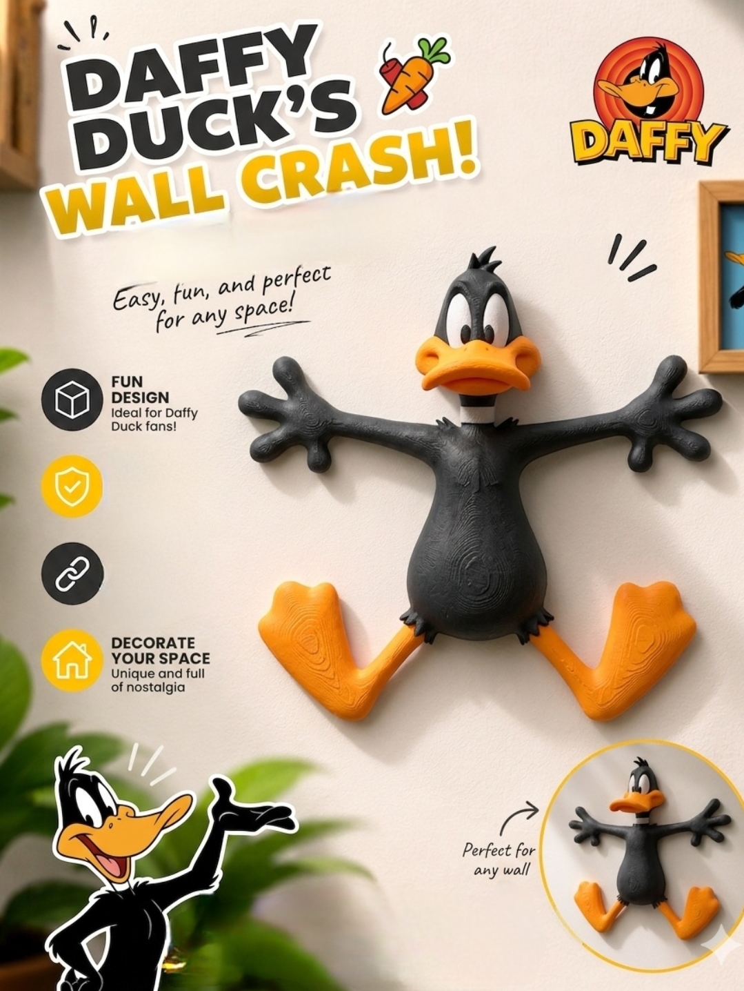 Screenshot_20260616_122635_Gallery daffy duck figurine avec aimant pour decoration s'est écrasé contre le mur – Image 1