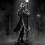 Figurine Détective Noir avec lampe